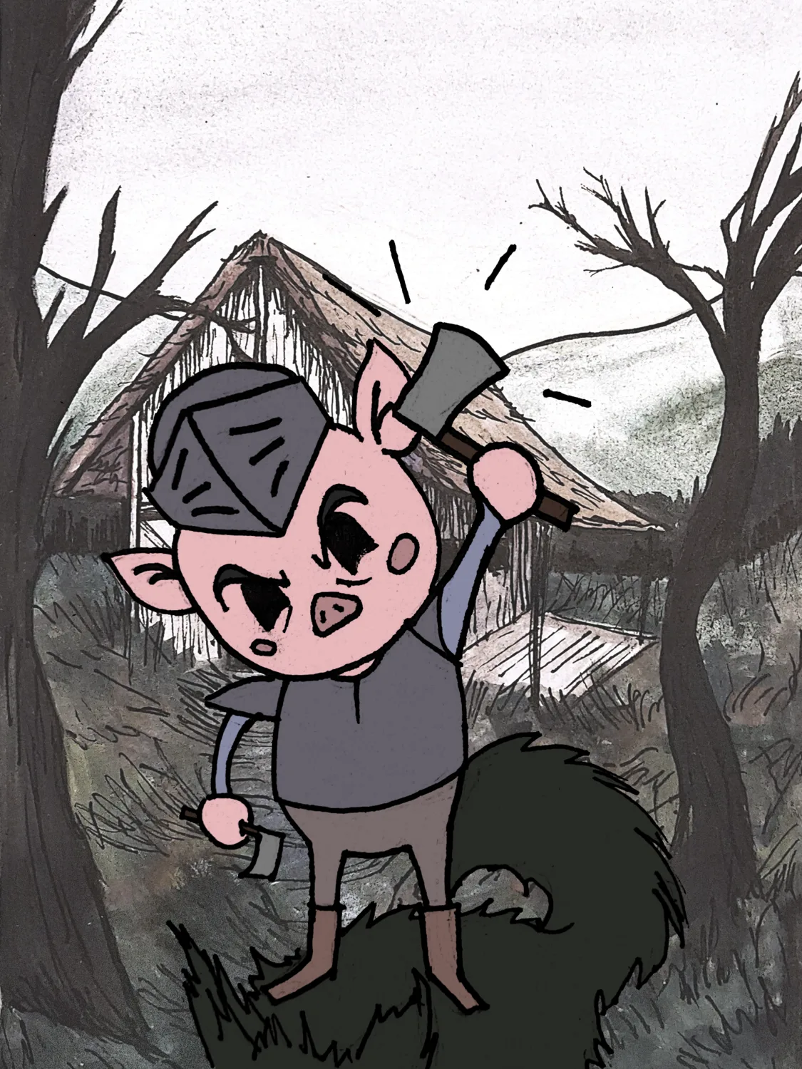 Piggy Knight con el hacha